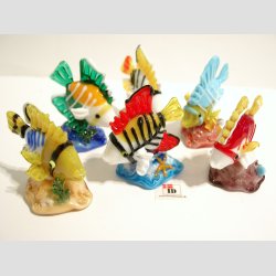 Glas Fisk - P Koral Sten - 7cm