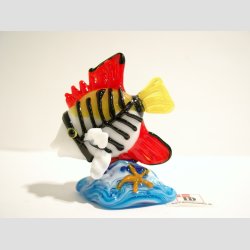 Glas Fisk - P Koral Sten - 7cm