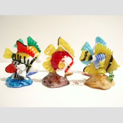 Glas Fisk - P Koral Sten - 7cm