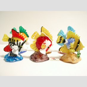 Glas Fisk - P Koral Sten - 7cm