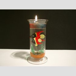 Seaweed Fisk, Glas Sand og Lys i Cylinder Glas