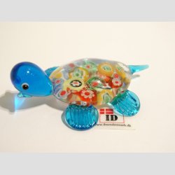 Glas Skildpadde - Millefiori - 7cm