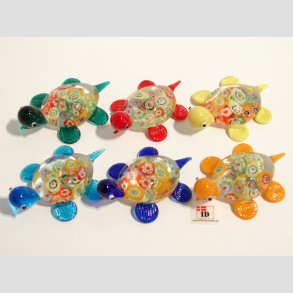 Glas Skildpadde - Millefiori - 7cm