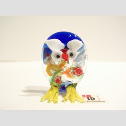 Glas Ugler - Med Millefiori Blomster - 5cm