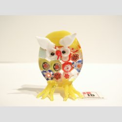 Glas Ugler - Med Millefiori Blomster - 5cm