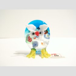 Glas Ugler - Med Millefiori Blomster - 5cm