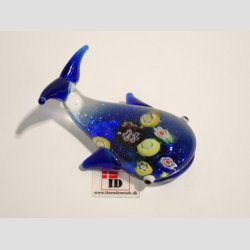 Hvaler - Glas Hval - Med Millefiori - 6cm