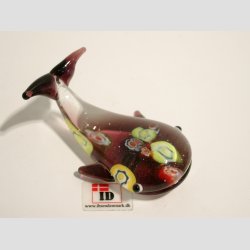 Hvaler - Glas Hval - Med Millefiori - 6cm