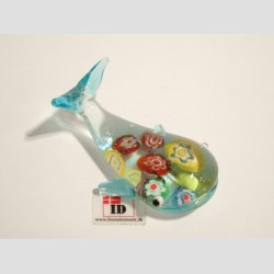 Hvaler - Glas Hval - Med Millefiori - 6cm