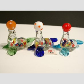 Dyrefigur Sl - Glas Millefiori Med Bold - 1 St Med 3 Asst. - 4,5cmx6cm