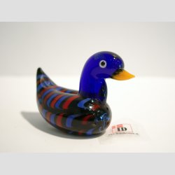 Glas fugle - And - Stribede Glas nder - 6 Farver - 7cm