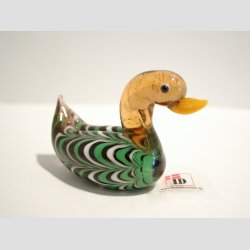 Glas fugle - And - Stribede Glas nder - 6 Farver - 7cm