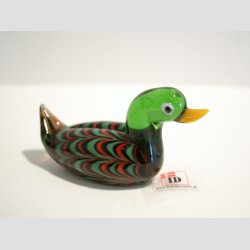 Glas fugle - And - Stribede Glas nder - 6 Farver - 7cm