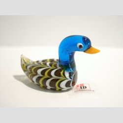 Glas fugle - And - Stribede Glas nder - 6 Farver - 7cm