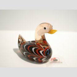 Glas fugle - And - Stribede Glas nder - 6 Farver - 7cm