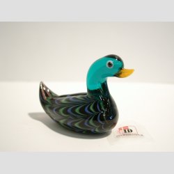 Glas fugle - And - Stribede Glas nder - 6 Farver - 7cm