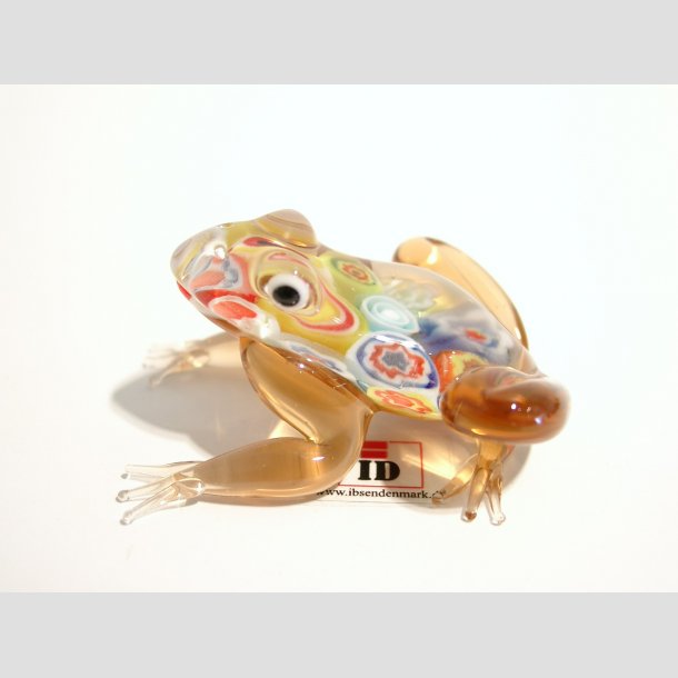 Glasfigurer - Glas Millefiori Fr - 6cm Lysebrun