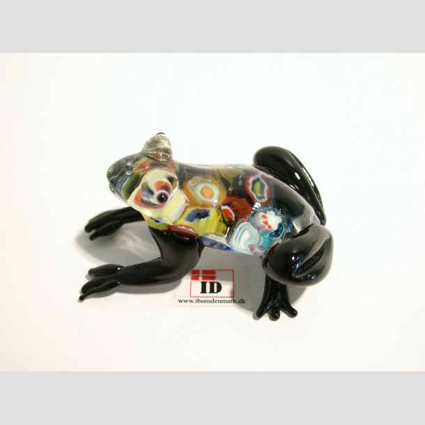 Glasfigurer - Glas Millefiori Fr - 6cm Sort
