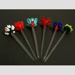 Dekoration Pinde - Sm Fine Glas Blomster / Spids - 12cm - 1 St 6 Asst.