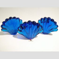 Glaskunst - Glas Strandskald - Lysebl - 9-10cm