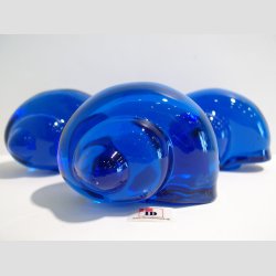 Glaskunst - Glas Konkylie/Snegl - Lysebl - 7-9cm