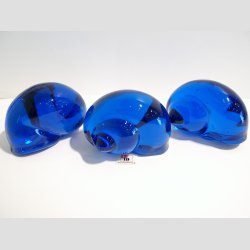 Glaskunst - Glas Konkylie/Snegl - Lysebl - 7-9cm