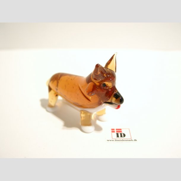 Glasdyr - Glas Hund - 5cm Brun