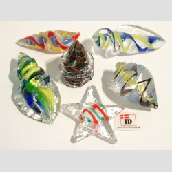 Glas Strandskaller - Snoet/Aflang - 3-5cm - St Med 6 Asst.