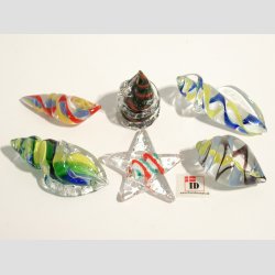 Glas Strandskaller - Snoet/Aflang - 3-5cm - St Med 6 Asst.