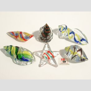 Glas Strandskaller - Snoet/Aflang - 3-5cm - St Med 6 Asst.