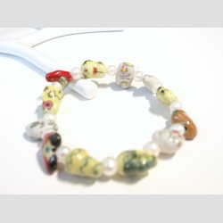 Kinesisk Nytr Armbnd - 12 rsdyr Armbnd - Med Hvide Ferskevands Perler