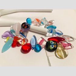 Glas Armbnd - Sm Sommerfugle