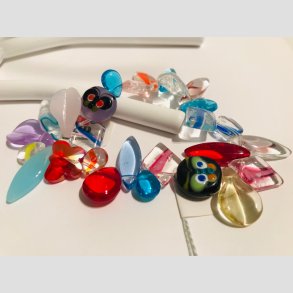 Glas Armbnd - Sm Sommerfugle