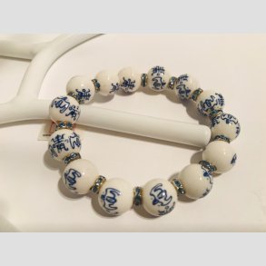 Armbnd - Longlife Perler Med Bl Forslvet Mellemperler