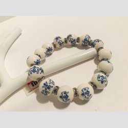 Armb�nd - Longlife Perler Med Bl� Fors�lvet Mellemperler