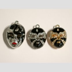 Mask - Smykke Vedhng - Forgyldt Ansigt / Mask - 4cm