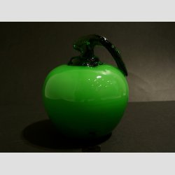 Glaskunst - bler - Grn Glas ble - 10cm Hj - Dia 9cm