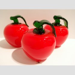 Glaskunst - bler - Glas ble - Rd - 10cm Hj - Dia 9cm