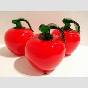 Glaskunst - bler - Glas ble - Rd - 10cm Hj - Dia 9cm