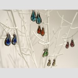 Glas rering - 1 st Blomster i 2,5cm Glas Drbe 