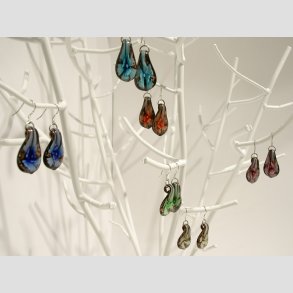 Glas rering - 1 st Blomster i 2,5cm Glas Drbe 