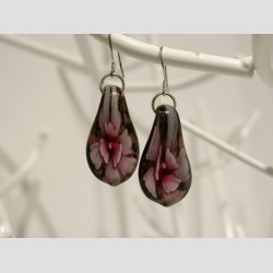 Glas rering - 1 st Blomster i 2,5cm Glas Drbe 