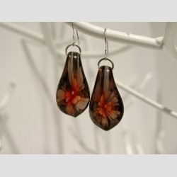 Glas rering - 1 st Blomster i 2,5cm Glas Drbe 