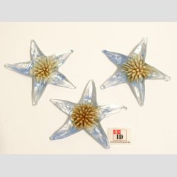 Glas Sstjerne - Gule Sanemone Blomster - 6cm - 1 St Med 3 Stk