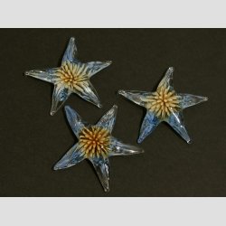 Glas Sstjerne - Gule Sanemone Blomster - 6cm - 1 St Med 3 Stk