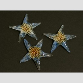 Glas Sstjerne - Gule Sanemone Blomster - 6cm - 1 St Med 3 Stk