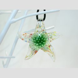 Glaskunst - Glas Smykke Vedhng - Sstjerne - 6,5cm