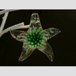 Glaskunst - Glas Smykke Vedhng - Sstjerne - 6,5cm