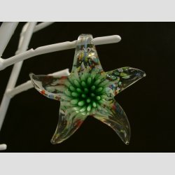 Glaskunst - Glas Smykke Vedhng - Sstjerne - 6,5cm