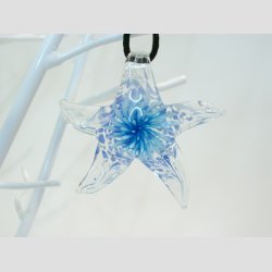 Glas Smykke Vedhng - Sstjerne - 6,5cm